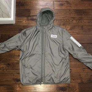 puma windbreaker green